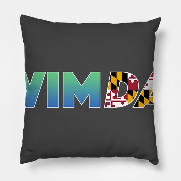 Maryland Swim Dad Pillow by indyindc