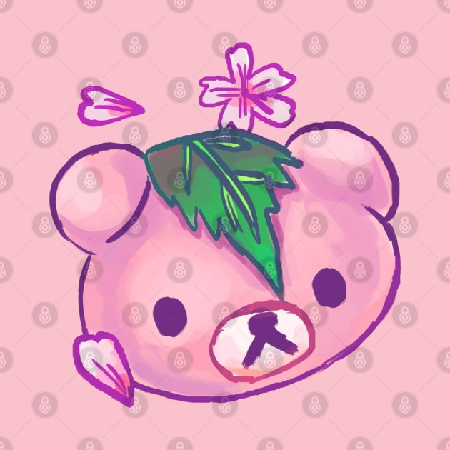 Kawaii bear sakura mochi japanese cherry blossom by craftsanime