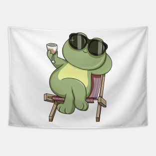 Frog with Sunglasses and Drink Tapestry