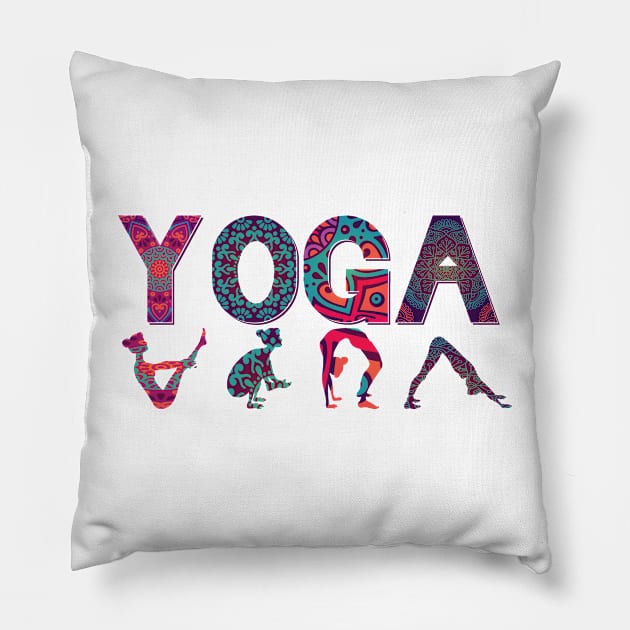 yoga poses, heart rate meditation namaste Pillow by L  B  S  T store