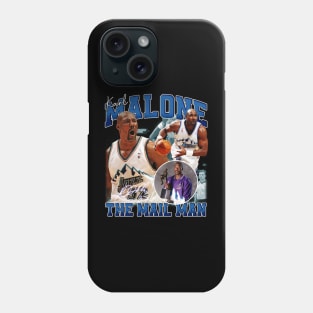 Karl Malone The Mail Man Basketball Legend Signature Vintage Retro 80s 90s Bootleg Rap Style Phone Case