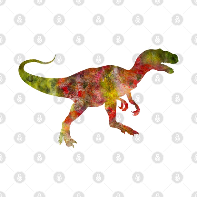 Allosaurus Watercolor Painting by Miao Miao Design