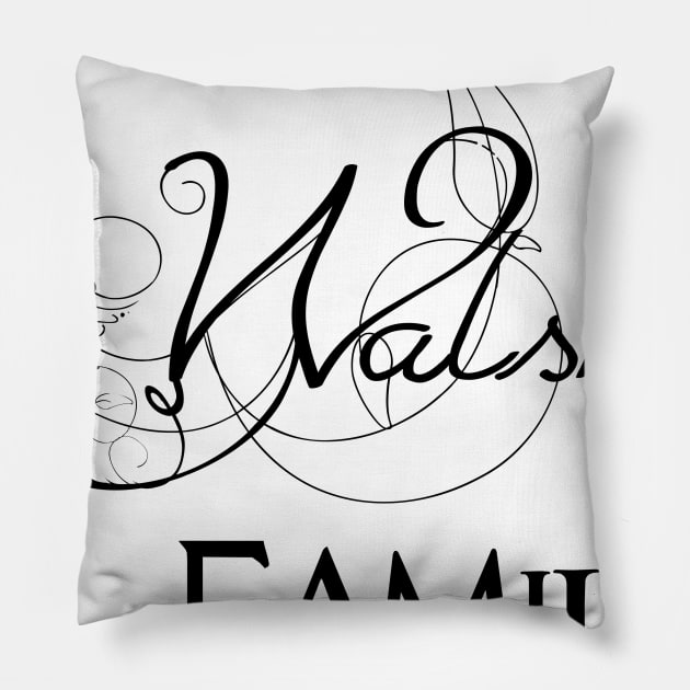The Walsh Family ,Walsh Surname Pillow by Francoco