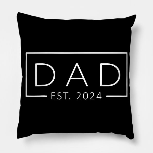 Dad Est 2024 Promoted to Daddy 2024 Pregnancy Announcement Pillow by Durhamw Mcraibx