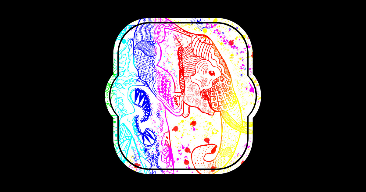 Rainbow Zentangle Elephant - Zentangle - Posters and Art Prints | TeePublic