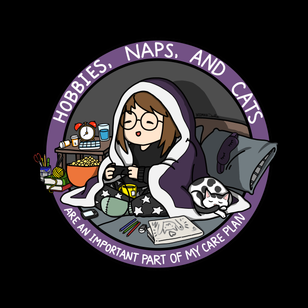 Hobbies, Naps, and Cats (Purple) by InsomniaDoodles