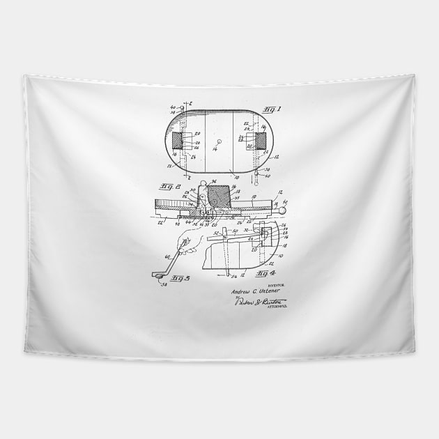 Hockey Game Board Vintage Patent Drawing Tapestry by TheYoungDesigns