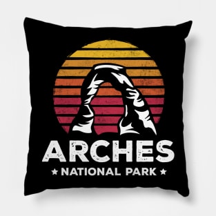 Retro Arches National Park Delicate Arch Utah Gift Pillow