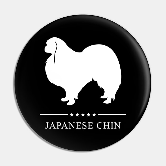 Japanese Chin Dog White Silhouette Pin by millersye