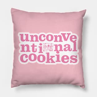 pink butter print unco logo Pillow