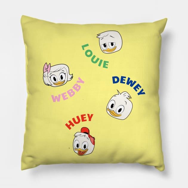 Three Nephews and Honorary Fourth Nephew Pillow by Amores Patos 