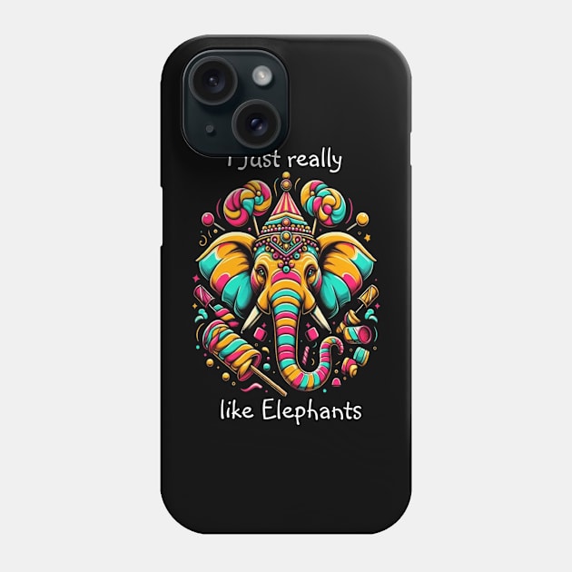 Vibrant Elephant: A Colorful Artistic Masterpiece Phone Case by coollooks