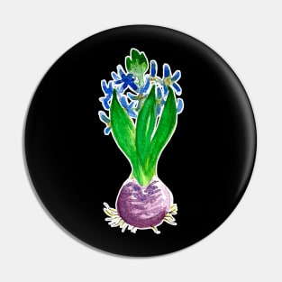 Christmas Hyacinth Flower Watercolor Pin