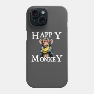 Happy Monkey with banan Phone Case