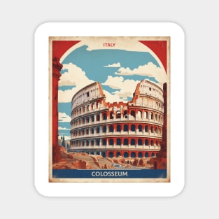 The Roman Colosseum Rome Italy Vintage Tourism Travel Poster Magnet