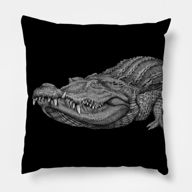 Crocodile Pillow by Tim Jeffs Art