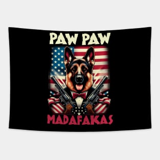 Pew Pew Madafakas German Shepherd  Crazy Vintage Funny Dog Owners Tapestry