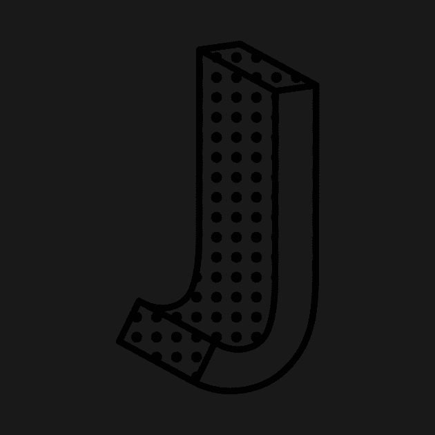 3D Ben Day Dot Isometric Letter J by murialbezanson