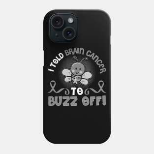 funny brain cancer bee warrior Phone Case