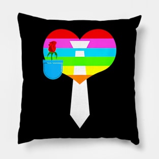 Tuxedo Costume With Tie And Large Heart Lgbt Pillow