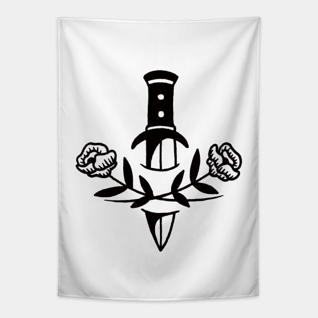 Knife & Roses Tapestry by LadyMorgan