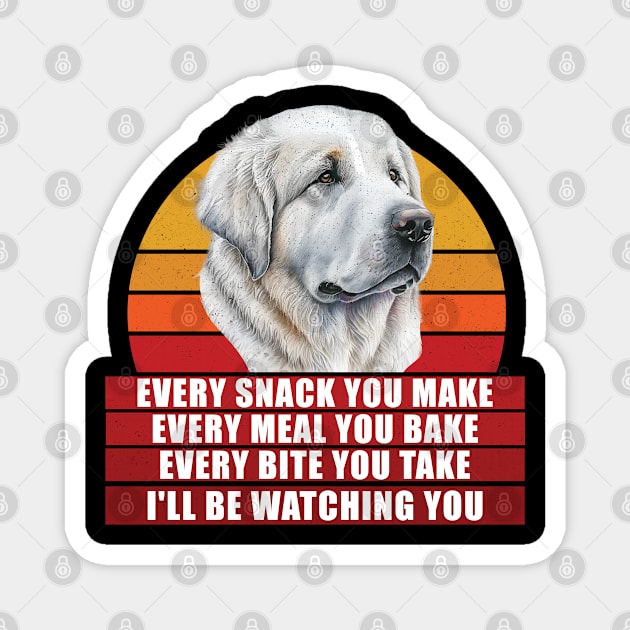 Great Pyrenees dog I'll Be Watching You Dog Owners Vintage Magnet by badCasperTess