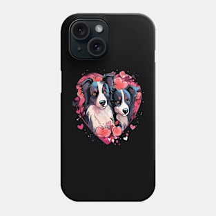 Border Collie Couple Valentine Phone Case