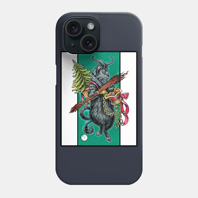 Krampus Ferret Phone Case by Nat Ewert Art