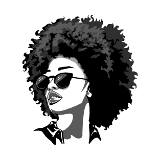 Afro Woman, African Queen, Melanin Queen, Black Beauty, Black Queen. T-Shirt