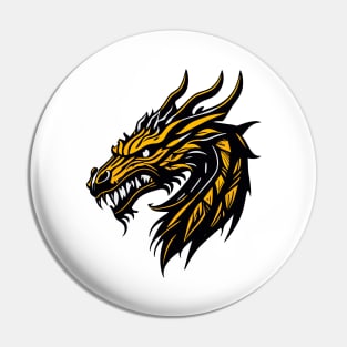 Yellow Dragon Head Pin