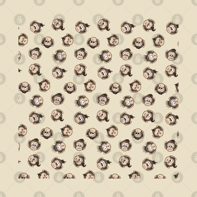 Monkey Faces Pattern by Scrabbly Doodles