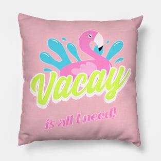 flamingo Summer Summertime Vacay Vacation Pillow