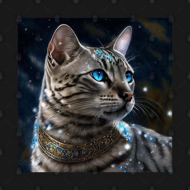 Royal Silver Bengal Cat by Enchanted Reverie