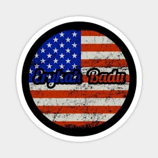 Erykah Badu / USA Flag Vintage Style Magnet