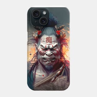 Wrath of a Samurai No. 2: Oni Transformation  -- Perturbed Samurai with the word for "Idiot", "Stupid" in kanji (痴 [chī] ) on his forehead Phone Case