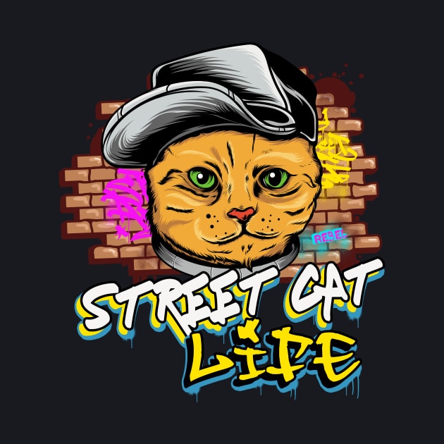 Street Cat Life Graffiti Cool Cats by Foxxy Merch
