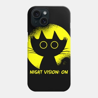 funny cat – Darkness the cat -  Night vision: on Phone Case