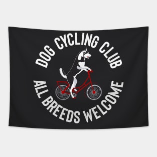 Dog Cycling Club Tapestry