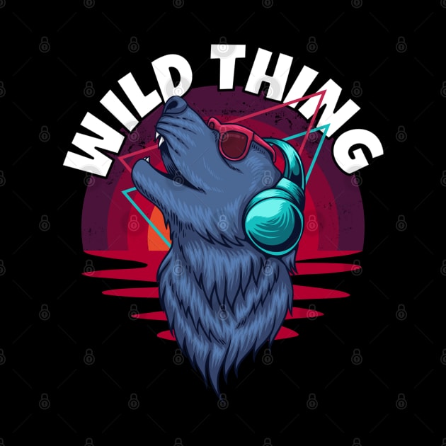 Howling Wolf with Headphones – Wild Thing by RockReflections