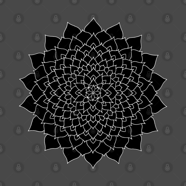 Floral Mandala Black by ElviraDraat