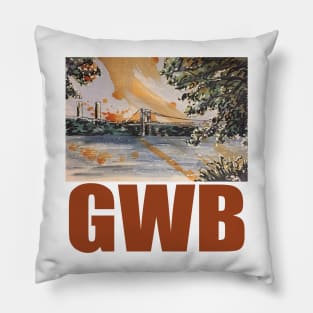 GWB (George Washington Bridge, Washington Heights, Riverside Park, NY, NY) Pillow