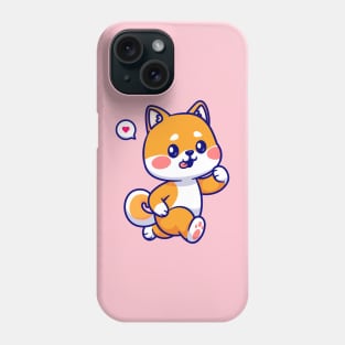 Cute Shiba Inu Dog Running Cartoon Phone Case