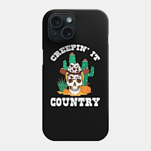 Creepin’ it Country Western Skeleton Phone Case