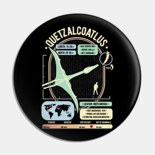 Dinosaur Facts - Quetzalcoatlus Science & Anatomy Gift Pin