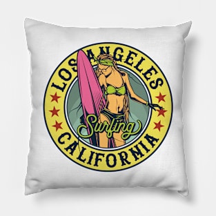 Los angeles surfing Pillow