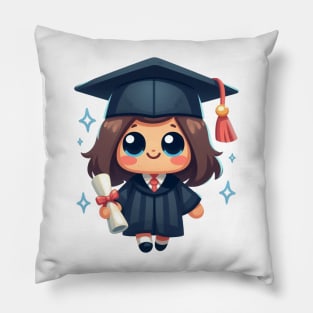 Cute Girl Graduation Pillow