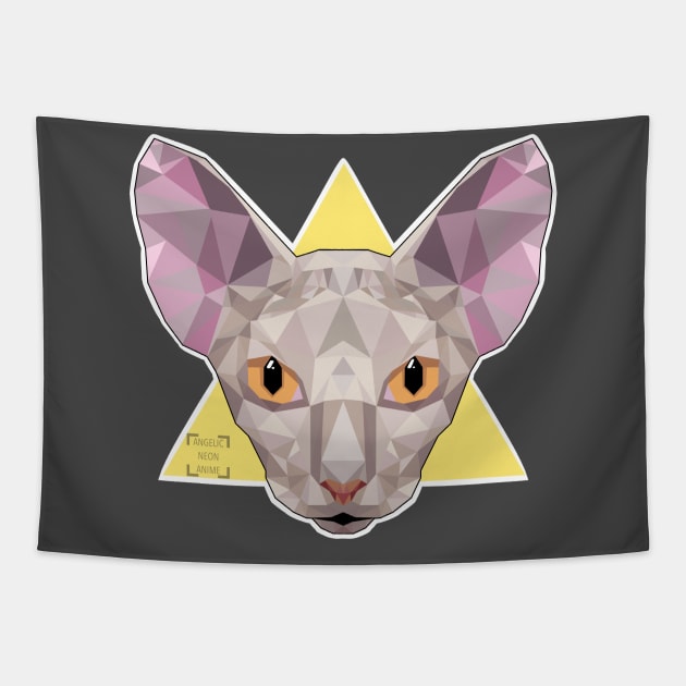 Low Poly Cat Tapestry by angelicneonanime