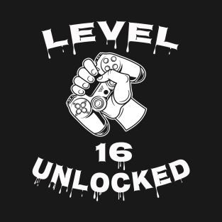 Level 16 Unlocked - Funny Mens 16th Birthday Gamer T-Shirt