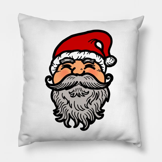 Drawing of Santa Claus face isolate on white background for Christmas Pillow by Nalidsa