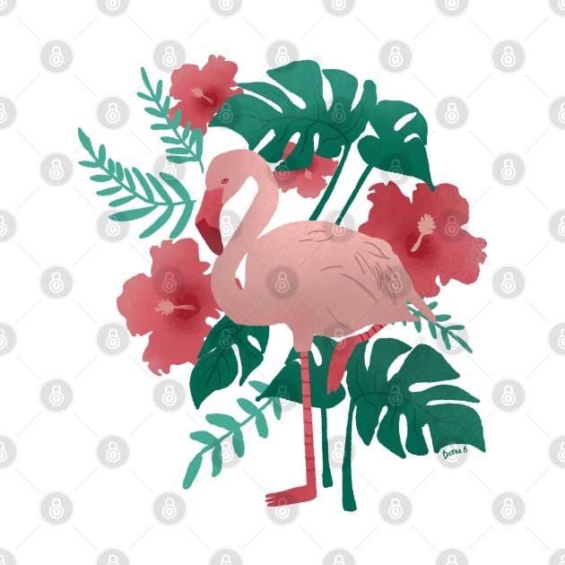 Flamingo: Pink and Green by Booneb